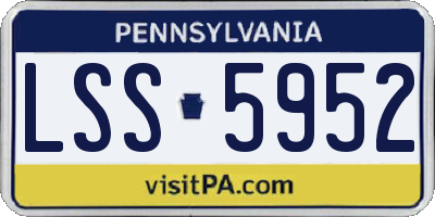 PA license plate LSS5952