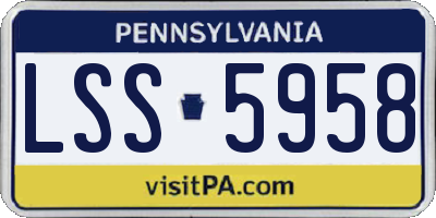PA license plate LSS5958