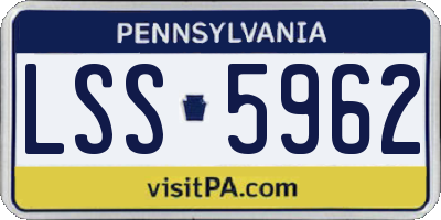 PA license plate LSS5962