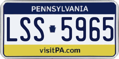 PA license plate LSS5965
