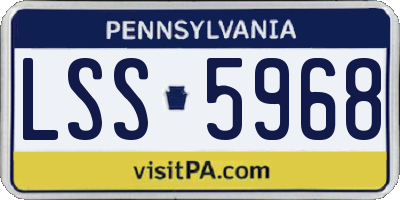 PA license plate LSS5968