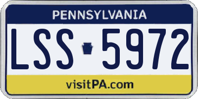 PA license plate LSS5972