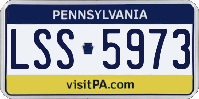 PA license plate LSS5973