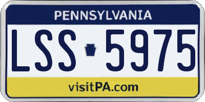 PA license plate LSS5975