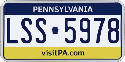 PA license plate LSS5978