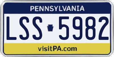 PA license plate LSS5982