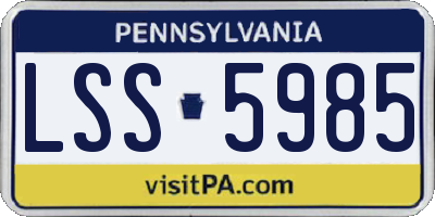PA license plate LSS5985