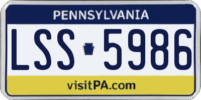 PA license plate LSS5986