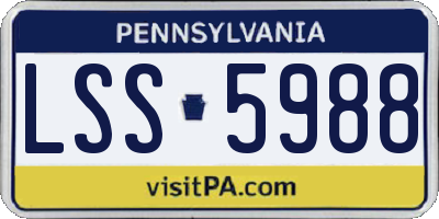 PA license plate LSS5988