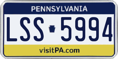 PA license plate LSS5994