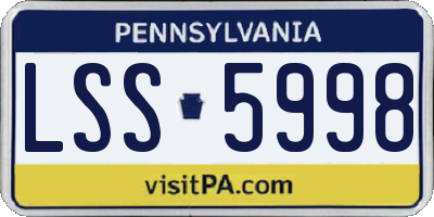 PA license plate LSS5998