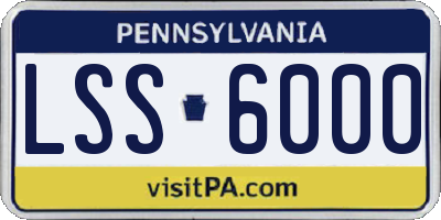 PA license plate LSS6000