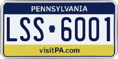 PA license plate LSS6001