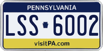 PA license plate LSS6002
