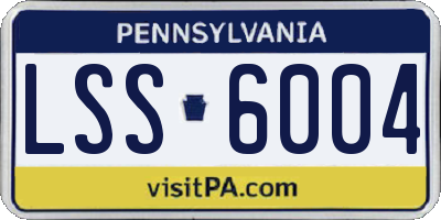 PA license plate LSS6004