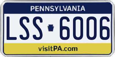 PA license plate LSS6006