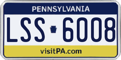 PA license plate LSS6008