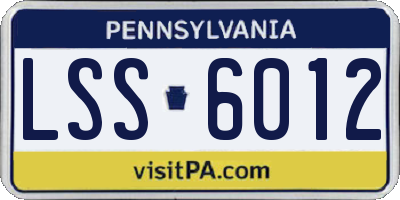 PA license plate LSS6012