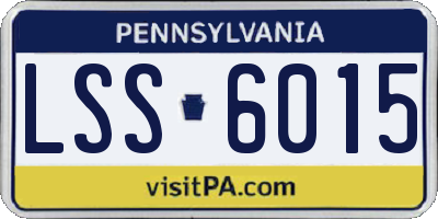 PA license plate LSS6015