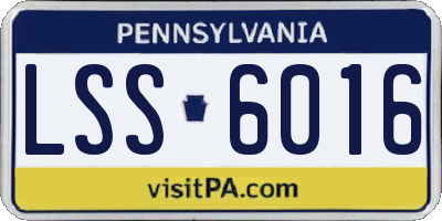 PA license plate LSS6016