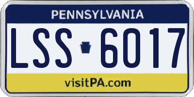 PA license plate LSS6017