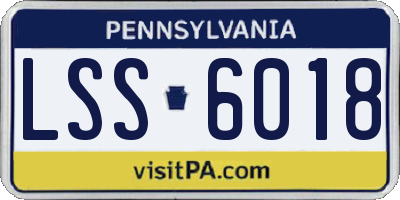 PA license plate LSS6018