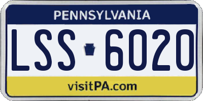 PA license plate LSS6020