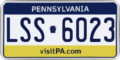 PA license plate LSS6023