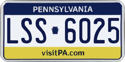 PA license plate LSS6025