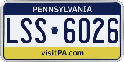 PA license plate LSS6026