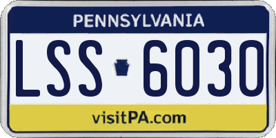 PA license plate LSS6030