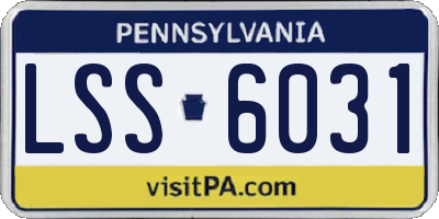 PA license plate LSS6031