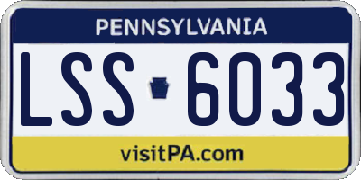 PA license plate LSS6033