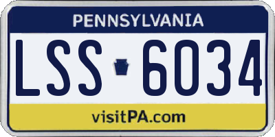 PA license plate LSS6034