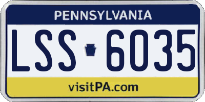 PA license plate LSS6035