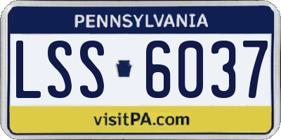 PA license plate LSS6037