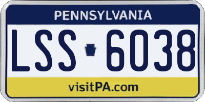 PA license plate LSS6038