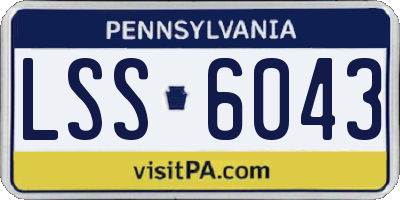 PA license plate LSS6043