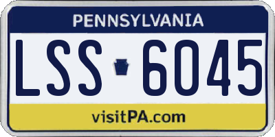 PA license plate LSS6045