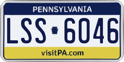 PA license plate LSS6046
