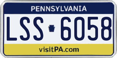 PA license plate LSS6058