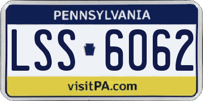 PA license plate LSS6062