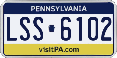 PA license plate LSS6102