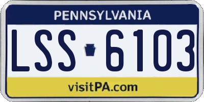 PA license plate LSS6103
