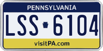 PA license plate LSS6104