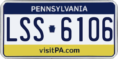 PA license plate LSS6106