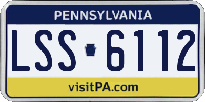 PA license plate LSS6112
