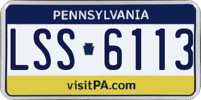 PA license plate LSS6113