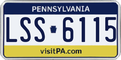 PA license plate LSS6115