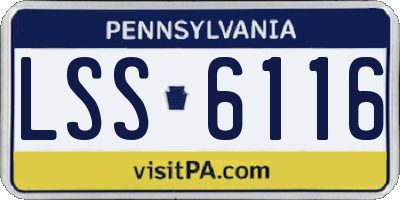 PA license plate LSS6116